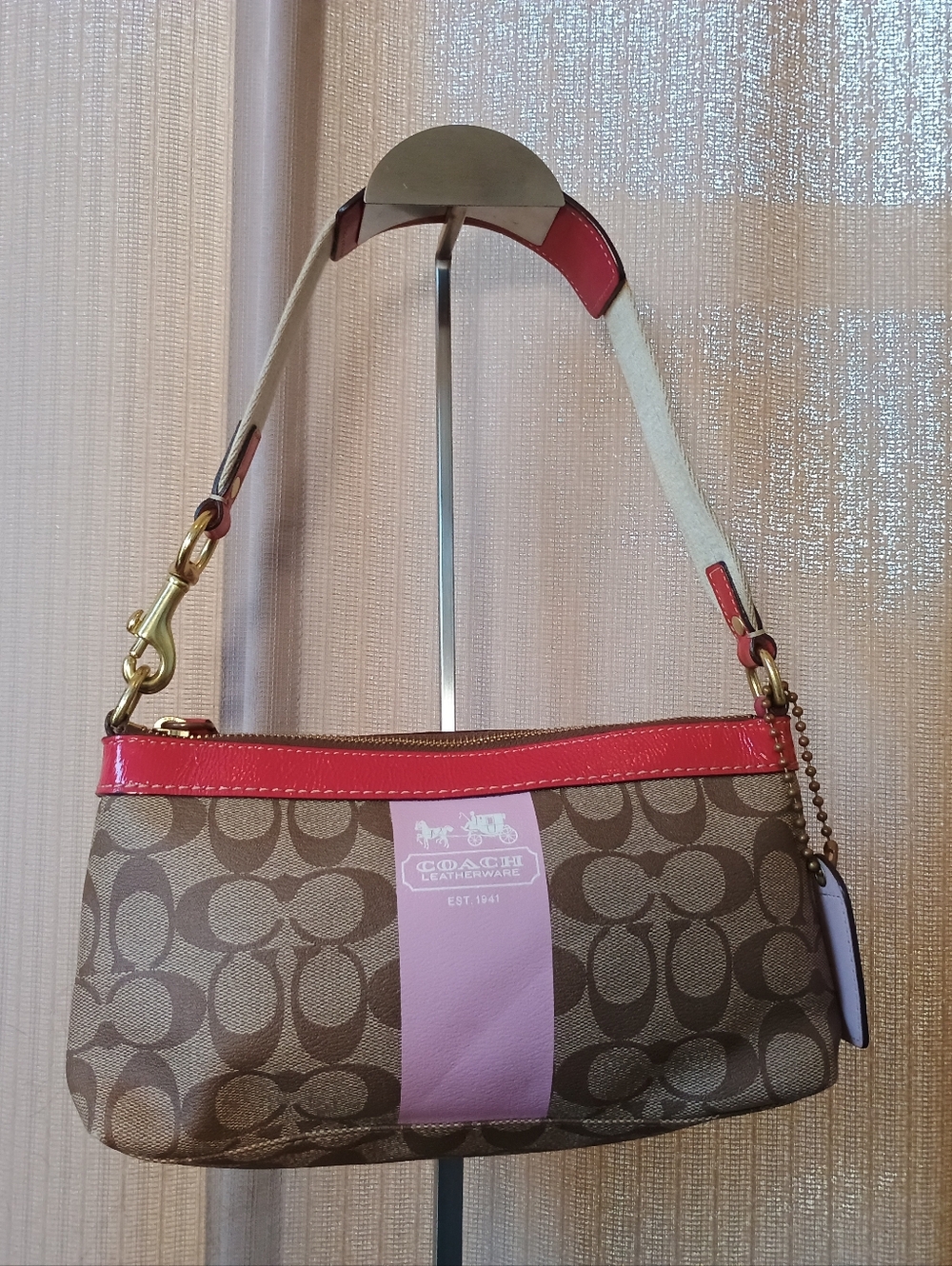 Coach Heritage Signature Stripe Mini Bag